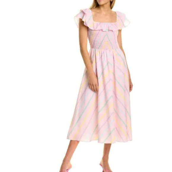 OLIVIA RUBIN Dresses Olivia Rubin Talia Pastel Striped Midi